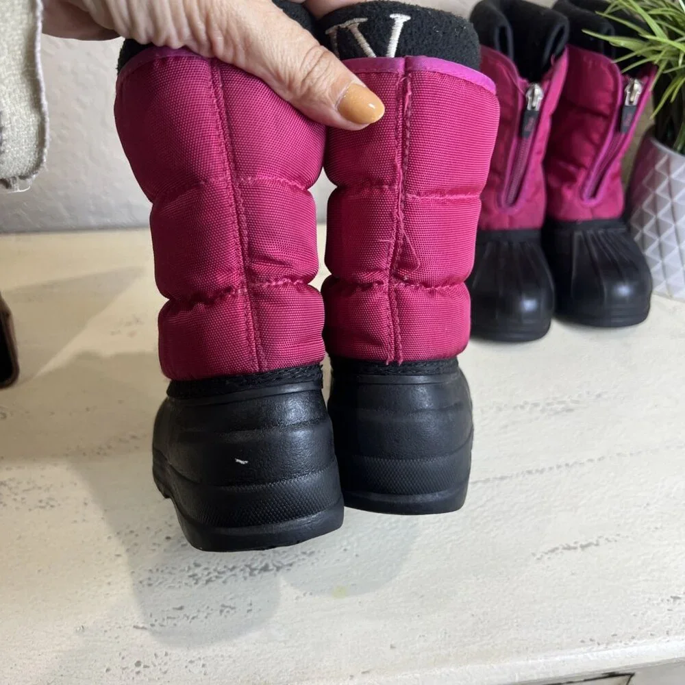 Polo Ralph Lauren Vancouver Crest Girls Hot Pink Winter Snow Boots Sz US8/US9